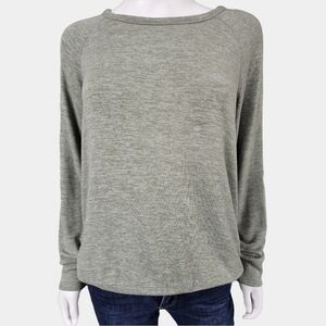 Buffalo David Bitton Long Sleeve Crew Neck Sage Green Pullover Sweatshirt Size S